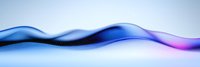 Flowing abstract wave pattern in blue and purple gradient colors against light background creates dynamic motion effect for modern design projects.