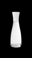 Empty glass water carafe with drinking glass on transparent background, ready for design use on t-shirts, stickers, clipart, and print-on-demand products.