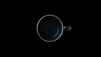 Dark blue ceramic mug with handle, isolated on transparent background. Ready for t-shirt design, clipart, stickers, print-on-demand products, and sublimation projects.