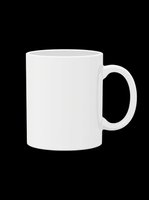 Blank white ceramic mug isolated on transparent background, ready for custom design, sublimation printing, and print-on-demand merchandise applications.