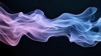 Ethereal pink and blue smoke waves flowing horizontally against black background creating dynamic abstract art composition with smooth gradient transitions.