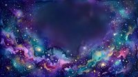 Cosmic nebula space background with vibrant purple pink and blue colors, stars and galaxy dust clouds for astronomy and science fiction designs.