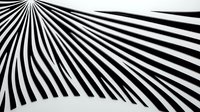 Monochrome striped pattern with radiating lines converging toward vanishing point, creating dynamic perspective effect. Seamless tile for backgrounds, graphic design, and modern visual projects.
