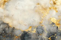 Luxurious gold and gray marble texture with natural veining pattern and metallic accents creates elegant abstract background for luxury design projects.