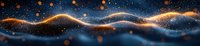 Glowing golden wave with sparkling particles flowing through dark blue cosmic space, creating magical energy stream effect against starry background.