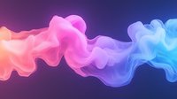 Colorful flowing smoke waves in pink and blue gradient colors against dark background, creating ethereal abstract art effect for modern design projects.