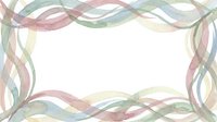 Watercolor ribbon frame with flowing pastel bands in soft pink, green and blue tones creating elegant border on white background for invitations and cards.