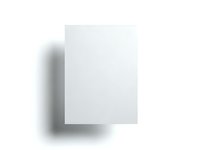 Blank white book cover mockup with shadow on white background for publishing and design projects.