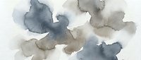 Abstract watercolor background with soft gray and beige paint blots creating organic flowing shapes for modern design projects and artistic compositions.