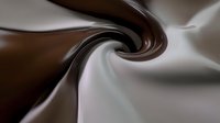Swirling blend of dark chocolate and cream colors creating smooth spiral pattern with glossy texture and elegant flowing movement. Suitable for food industry designs.