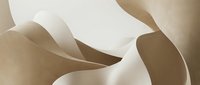 Abstract flowing beige and cream colored ribbons creating smooth curved shapes with soft shadows and highlights for modern design backgrounds.