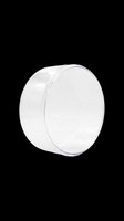 Clear plastic cylindrical container isolated on transparent background, ready for packaging design, product mockups, sublimation, print-on-demand, and clipart applications.