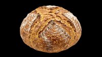 Rustic whole grain artisan bread loaf isolated on transparent background, ready for food design, stickers, print on demand, menus, and t-shirt use.