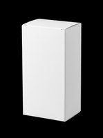 Blank white tall cardboard box isolated on transparent background, ready for mockup, packaging design, product branding, print on demand, and clipart use.
