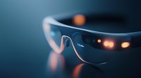 Stylish sunglasses frame detail with blurred city lights bokeh in background creating atmospheric evening mood, close-up macro photography.