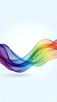 Abstract rainbow wave with flowing colorful gradient from purple to red on white background for modern design projects and creative presentations.