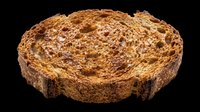 Toasted whole grain bread slice isolated on transparent background, ready for food design, stickers, print on demand, clipart, and T-shirt use.
