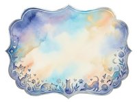 Watercolor frame with floral border and soft gradient colors isolated on transparent background for wedding invitations and greeting cards.