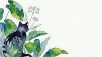 Tropical leaves and delicate flowers create elegant botanical corner arrangement on clean white background for modern design projects.