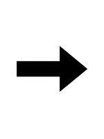 Black arrow pointing right isolated on white background for navigation, direction signs, web design, presentations and graphic projects.