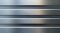 Brushed steel metallic surface with horizontal grooves and ridges creating industrial pattern. Seamless background for manufacturing and technology designs.