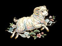 Decorative ram with ornate curled fleece and floral accents, isolated on transparent background. Ready for t-shirt design, clipart, stickers, sublimation, and print-on-demand products.