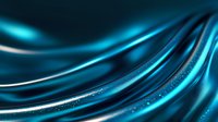 Luminous blue waves with glowing particles flow across dark background creating dynamic motion effect, abstract luxury design element for modern backgrounds.