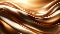 Luxurious smooth waves of golden brown and copper satin fabric create elegant flowing curves and abstract background pattern with metallic sheen effect.