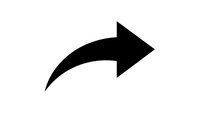 Black curved arrow pointing right on white background isolated for graphic design, presentations, web interfaces, navigation elements, and business materials.