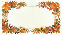 Autumn foliage frame with fall leaves, pumpkins, and berries on isolated background, ready for seasonal designs, invitations, and greeting cards.