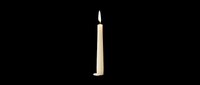 Tall cream taper candle isolated on transparent background, ready for t-shirt designs, clipart, stickers, print-on-demand products, and sublimation projects.