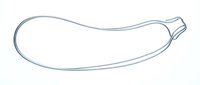 Isolated line drawing of a fresh banana with stem on white background, ready for culinary design, educational materials, and food-related graphics.
