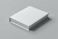 White hardcover book mockup on gray background for branding and publishing design projects.