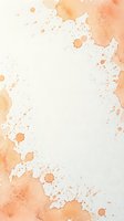 Soft watercolor background with orange and peach paint splatters and drops creating artistic frame border for creative design projects.