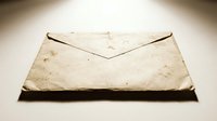 Aged envelope with worn cream paper and dark shadow base, suitable for vintage correspondence, antique mail, historical documents, and nostalgic design projects.