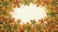 Autumn leaves frame isolated on cream background, ideal for fall seasonal designs, greeting cards, and decorative layouts.