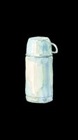 Watercolor thermos flask isolated on transparent background, ready for stickers, print on demand, sublimation, T-shirt design, and clipart projects.