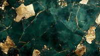 Luxurious emerald green and gold marble texture with natural cracks and veining pattern creates elegant abstract background for luxury design projects.