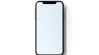Modern smartphone with blank white screen isolated on white background, mockup ready for app or website presentation.
