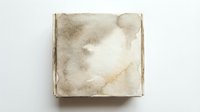 Aged book with worn beige cover and distressed edges, isolated on white background. Suitable for vintage, antique, and nostalgic design projects.
