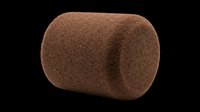 Brown cylindrical ottoman or pouf with rounded edges, isolated on transparent background. Ready for interior design, furniture mockups, t-shirt designs, clipart, stickers, and print-on-demand products.
