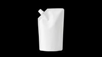 Blank white doypack pouch with spout isolated on transparent background, ready for product packaging design, branding mockups, print-on-demand, and sublimation projects.