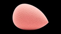 Pink teardrop beauty sponge isolated on transparent background, ready for clipart, t-shirt design, print-on-demand products, stickers, and sublimation projects.