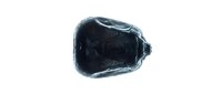 Black obsidian volcanic glass stone isolated on white background for jewelry making, crystal healing, and geological collection displays.