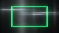 Neon green rectangular frame glowing against dark background with light streaks, suitable for digital design, advertising, and modern graphic overlays.