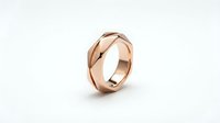 Rose gold twisted band ring isolated on white background, suitable for jewelry design, e-commerce, and product marketing.