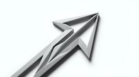 Metallic arrow pointing upward symbolizing growth, success, and forward momentum for business presentations and corporate design projects.