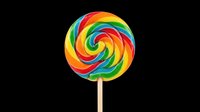 Colorful rainbow swirl lollipop on a transparent background, ready for T-shirt design, stickers, clipart, print on demand, and sublimation projects.
