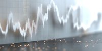 Financial data visualization with glowing chart lines and grid overlay showing market trends and analytics for business investment decisions.