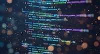 Programming code on screen with colorful syntax highlighting and bokeh lights creating futuristic software development atmosphere for tech projects.